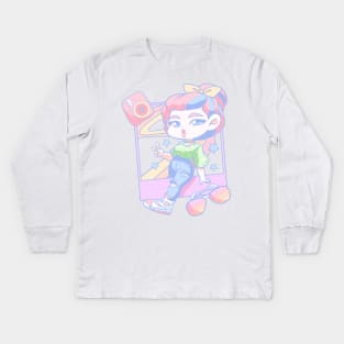 Aesthetic RetroGirl Kids Long Sleeve T-Shirt